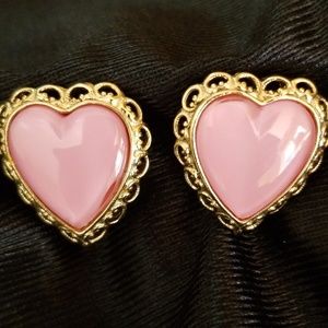 Beautiful pink heart earrings